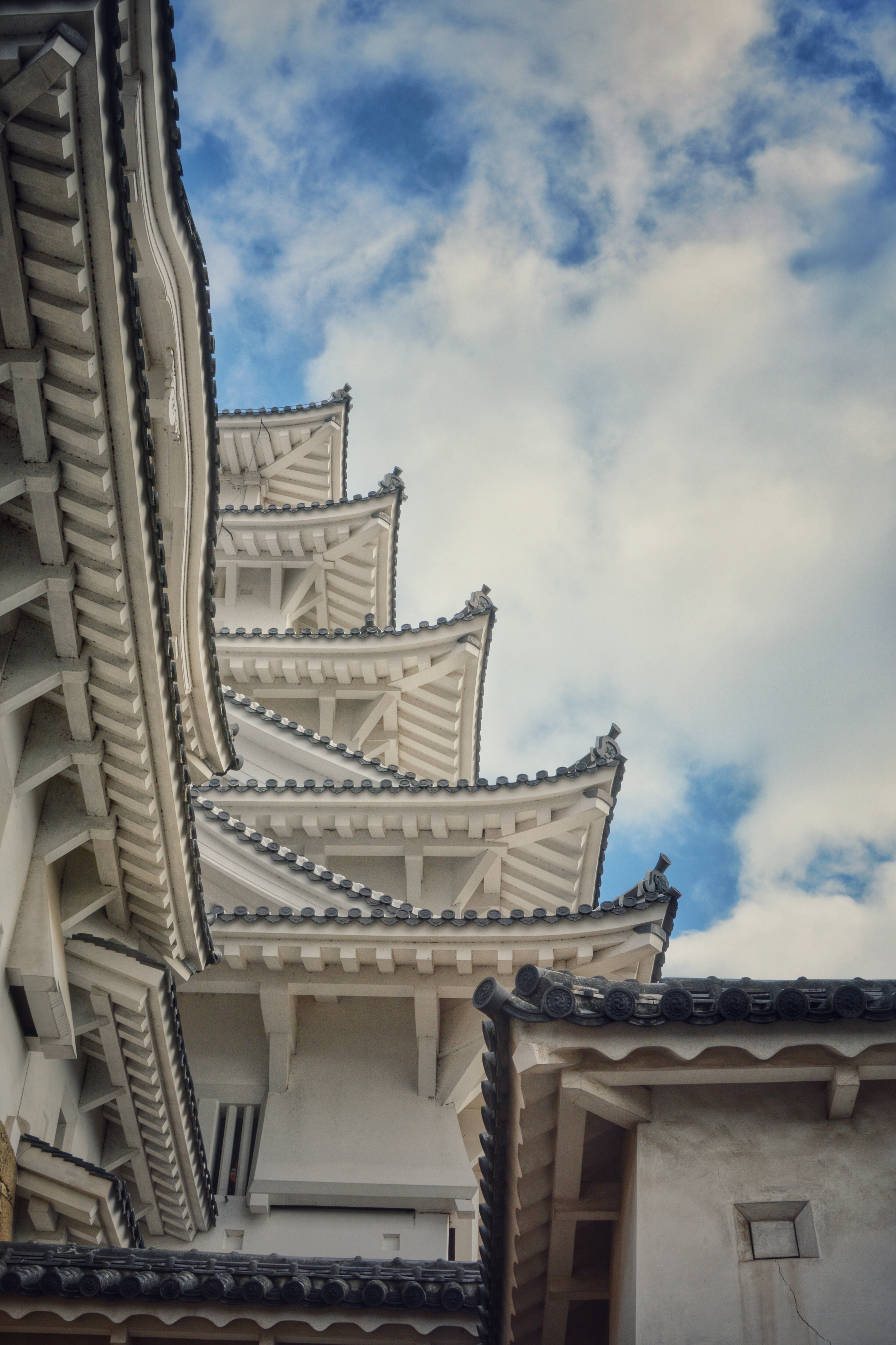 Architectural lines at Himeji Castle
