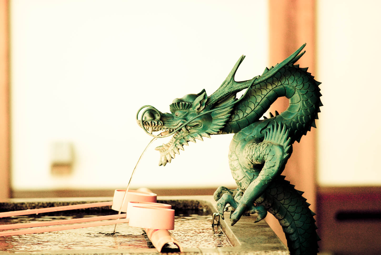 Fountain dragon detail